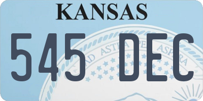 KS license plate 545DEC