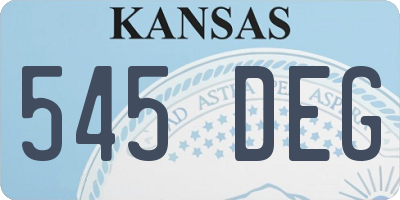 KS license plate 545DEG