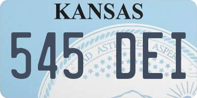 KS license plate 545DEI