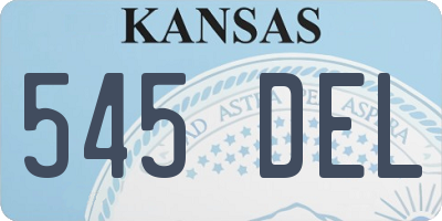 KS license plate 545DEL