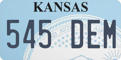 KS license plate 545DEM