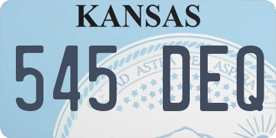 KS license plate 545DEQ