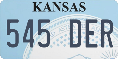 KS license plate 545DER