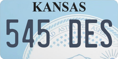 KS license plate 545DES