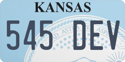 KS license plate 545DEV