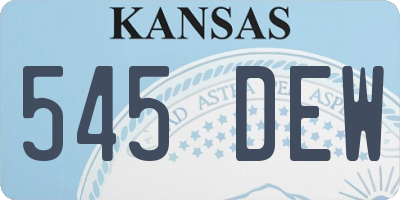KS license plate 545DEW