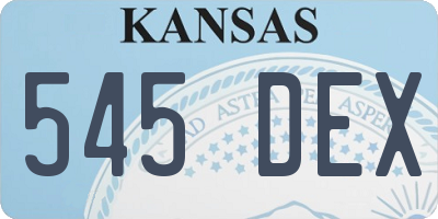 KS license plate 545DEX