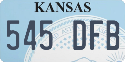 KS license plate 545DFB