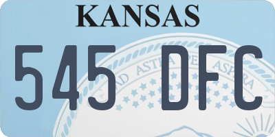 KS license plate 545DFC