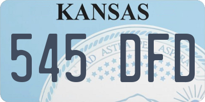 KS license plate 545DFD