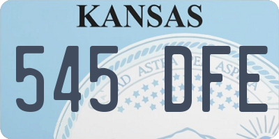 KS license plate 545DFE