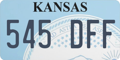 KS license plate 545DFF