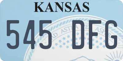 KS license plate 545DFG