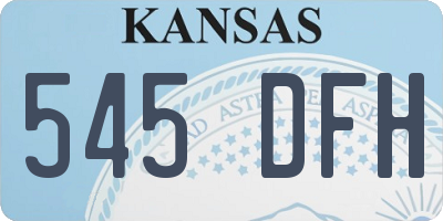 KS license plate 545DFH