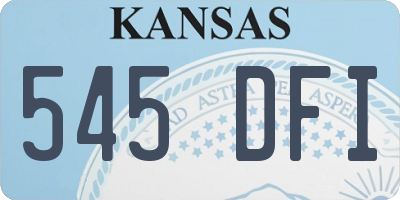 KS license plate 545DFI