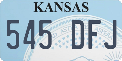 KS license plate 545DFJ