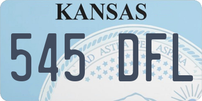 KS license plate 545DFL