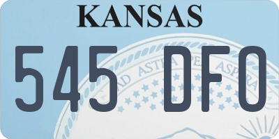 KS license plate 545DFO