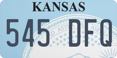 KS license plate 545DFQ