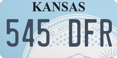 KS license plate 545DFR