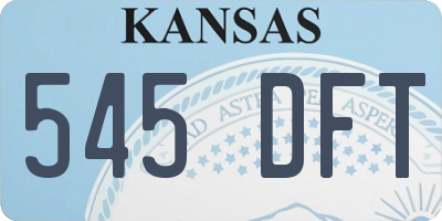 KS license plate 545DFT