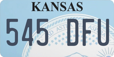 KS license plate 545DFU