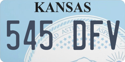 KS license plate 545DFV