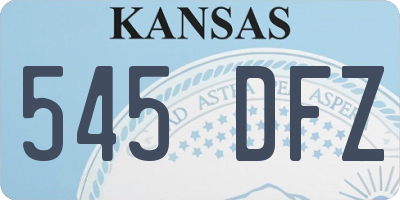 KS license plate 545DFZ