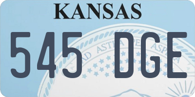 KS license plate 545DGE