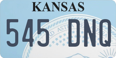 KS license plate 545DNQ
