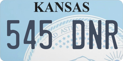 KS license plate 545DNR