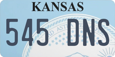 KS license plate 545DNS