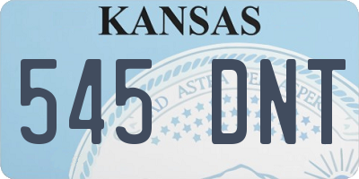 KS license plate 545DNT