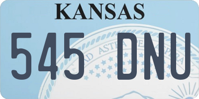 KS license plate 545DNU