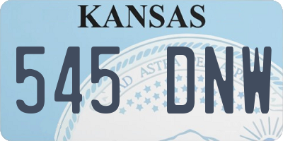KS license plate 545DNW