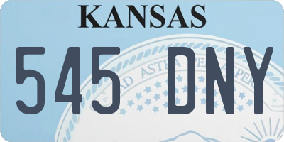 KS license plate 545DNY