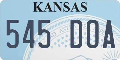 KS license plate 545DOA