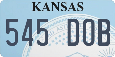 KS license plate 545DOB