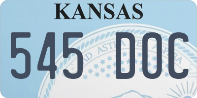 KS license plate 545DOC