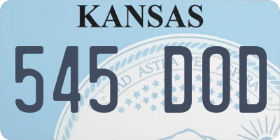 KS license plate 545DOD