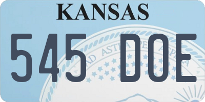 KS license plate 545DOE