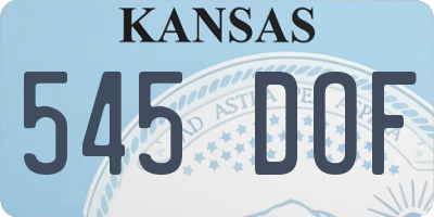 KS license plate 545DOF