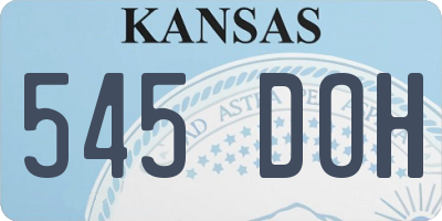 KS license plate 545DOH