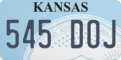 KS license plate 545DOJ