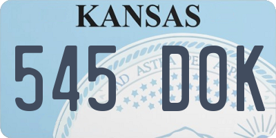KS license plate 545DOK