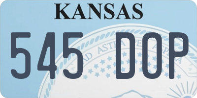 KS license plate 545DOP
