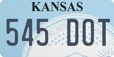 KS license plate 545DOT