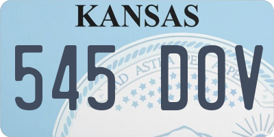 KS license plate 545DOV