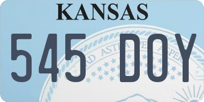 KS license plate 545DOY