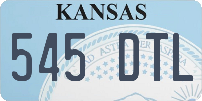 KS license plate 545DTL